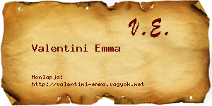 Valentini Emma névjegykártya