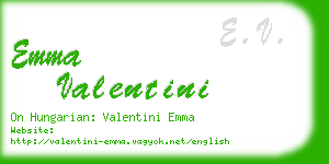 emma valentini business card